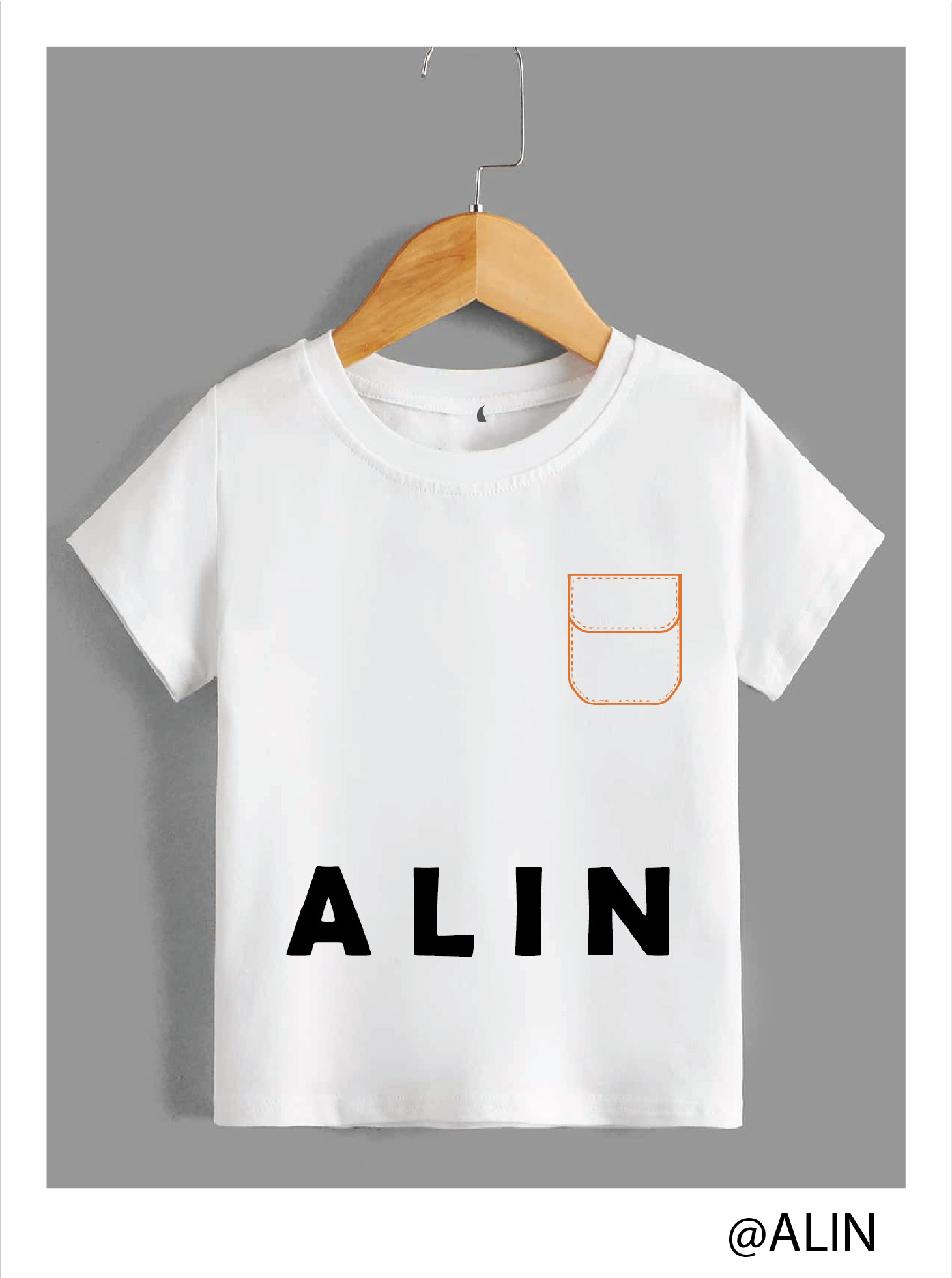 ALIN WITH POCKET PRINTED TSHIRT