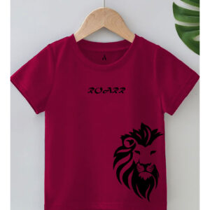ROAR LION PRINT TSHIRT MAROON