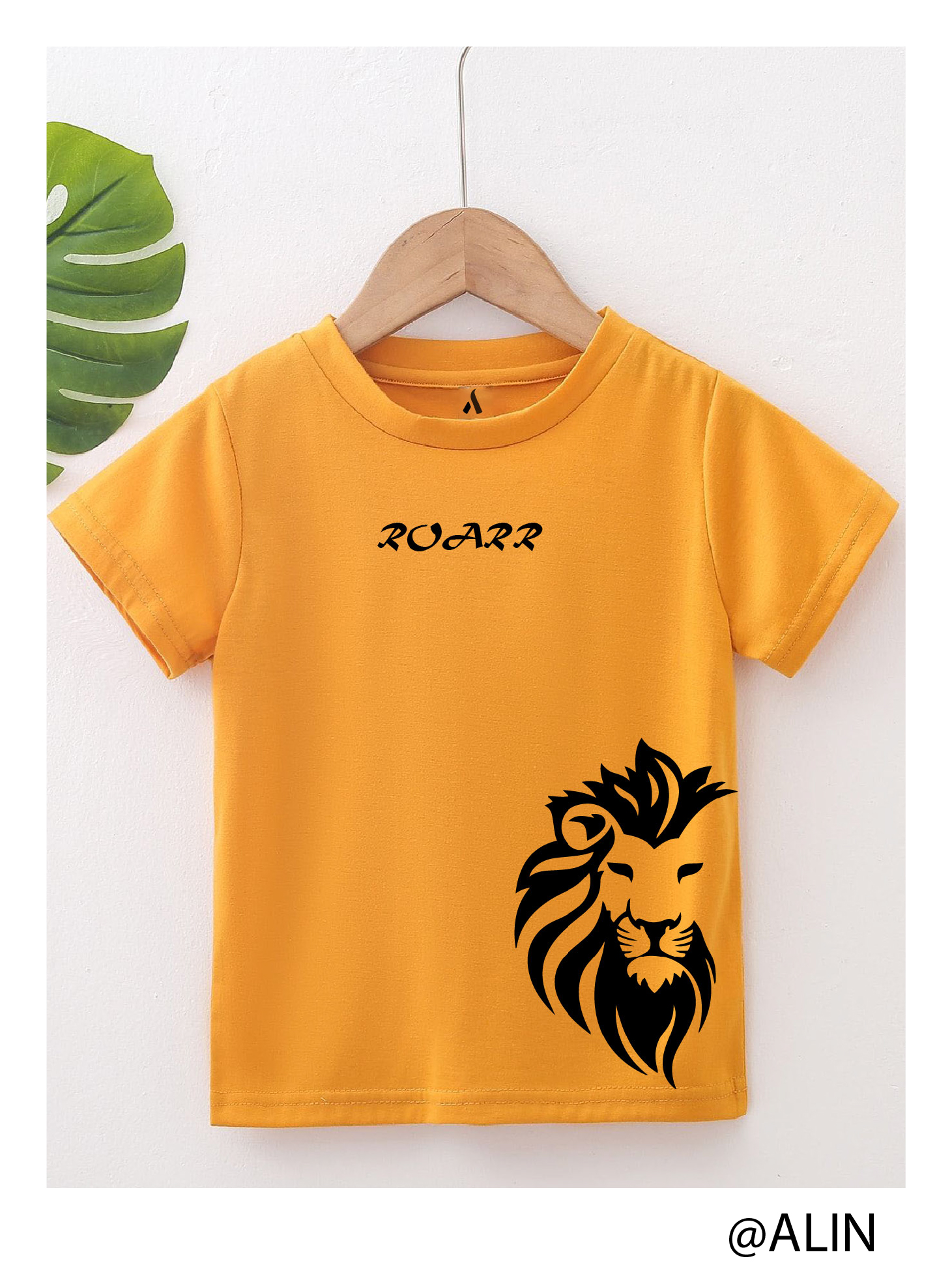 ROAR LION PRINT TSHIRT YELLOW