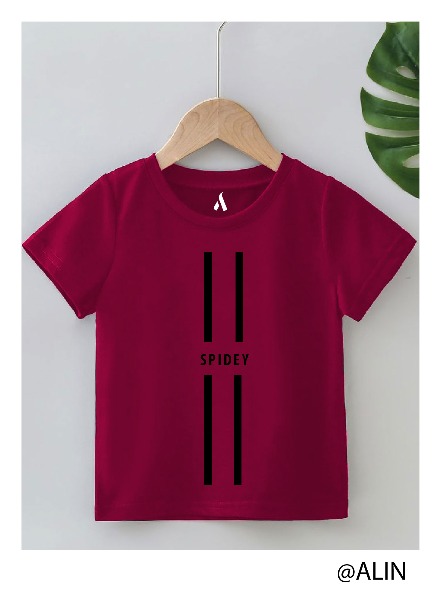 SPIDEY STRIPE PRINT TSHIRT MAROON