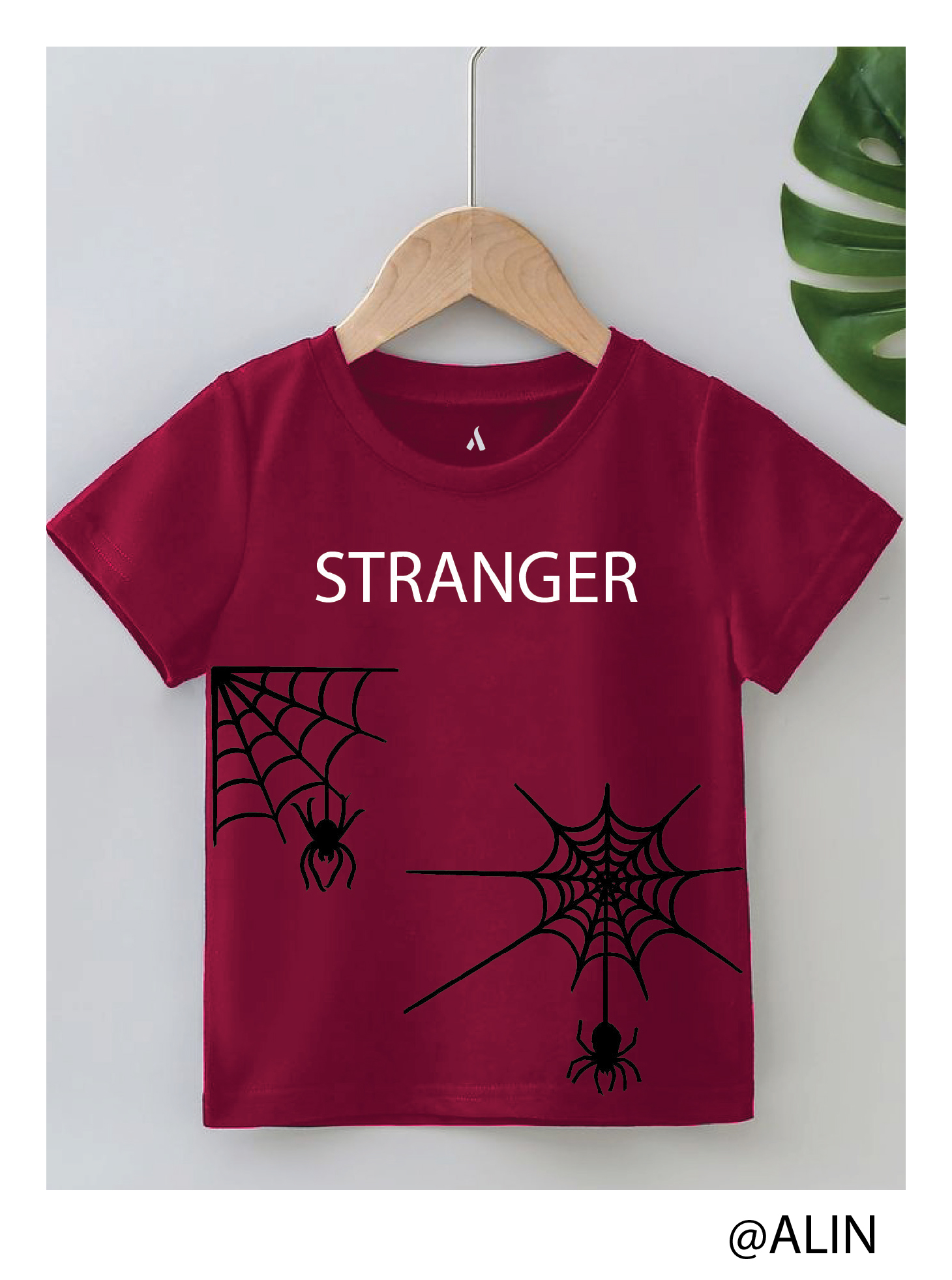 STRANGER SPIDEY PRINT TSHIRT MAROON